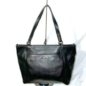 Coach Peyton Black Leather Tote Handbag Women's Shoulder Bag